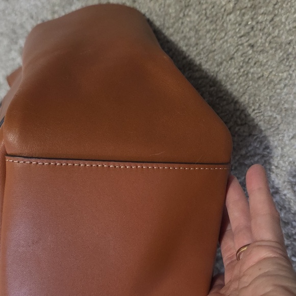 Coach Leather Hadley Turnlock Tote Shoulder Bag Tan Gold - Picture 11 of 13